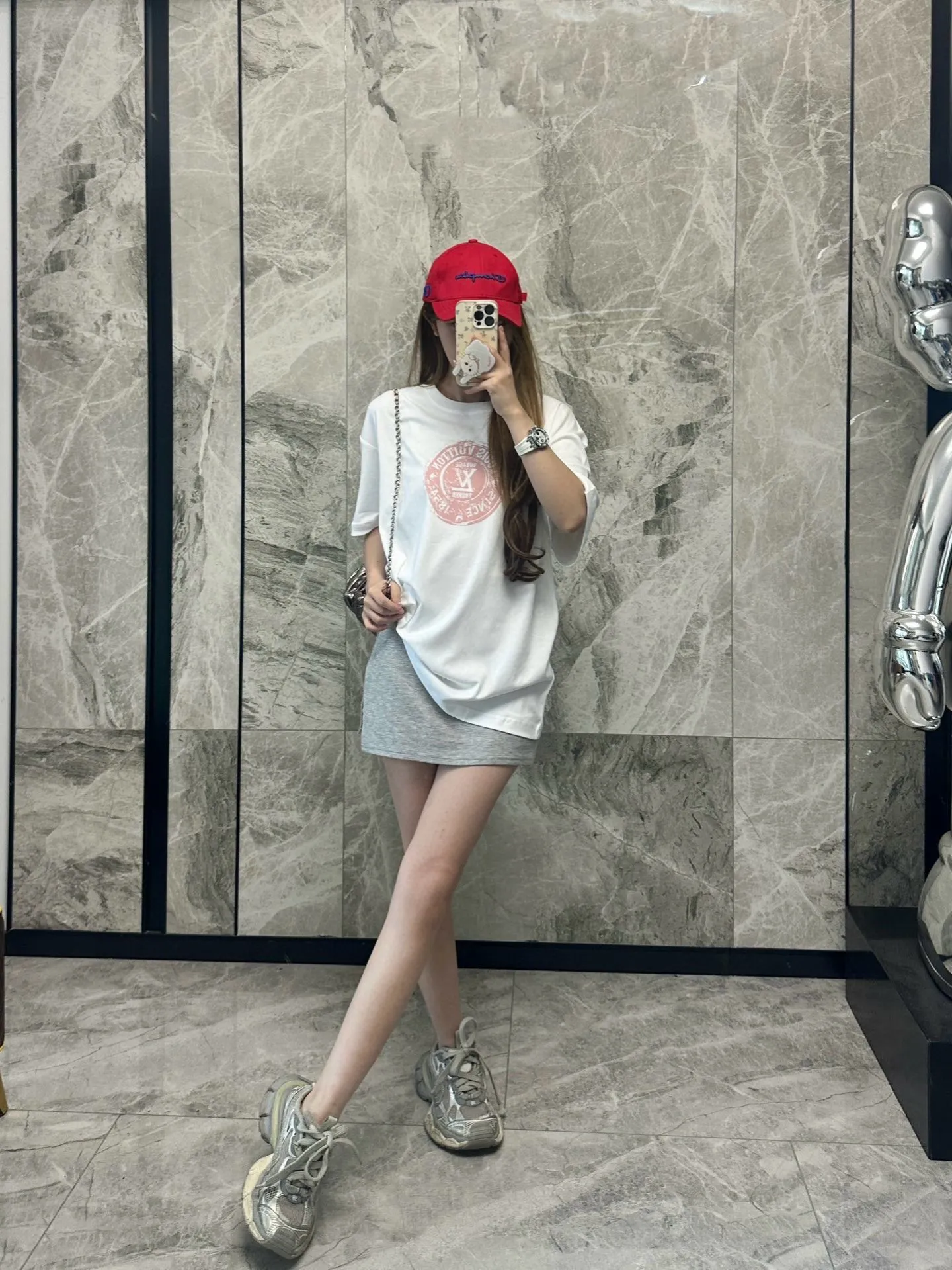 Louis Vuitton/Louis Vuitton 25ss seal logo printed short sleeves